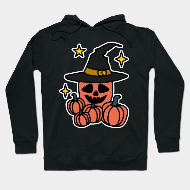 Spooky Halloween Pumpkin in a Witches Hat Hoodie by Nice Surprise